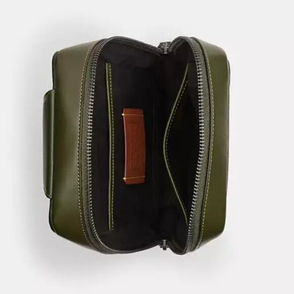 Coach Gotham Pack Sling Camo Green Signature Leather Mens Crossbody CAF37 - Picture 7 of 9